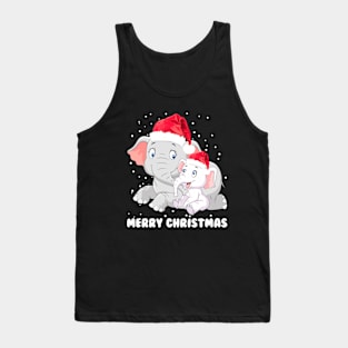 Merry Christmas Elephant Tank Top